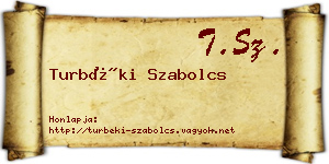 Turbéki Szabolcs névjegykártya