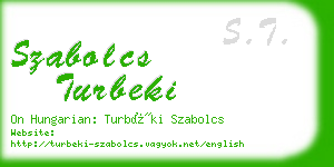 szabolcs turbeki business card
